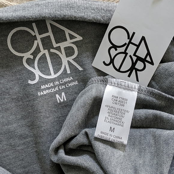 Chaser Pullover Heart Print Long Sleeve Scoop Neck Lounge Heather Grey M NWT - Picture 15 of 15